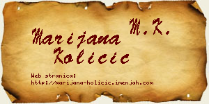 Marijana Količić vizit kartica
